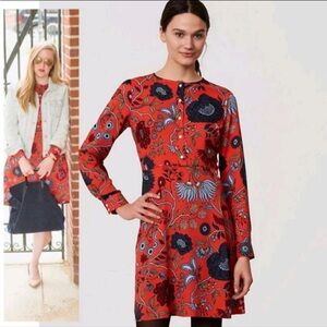 LOFT Floral Red Dress